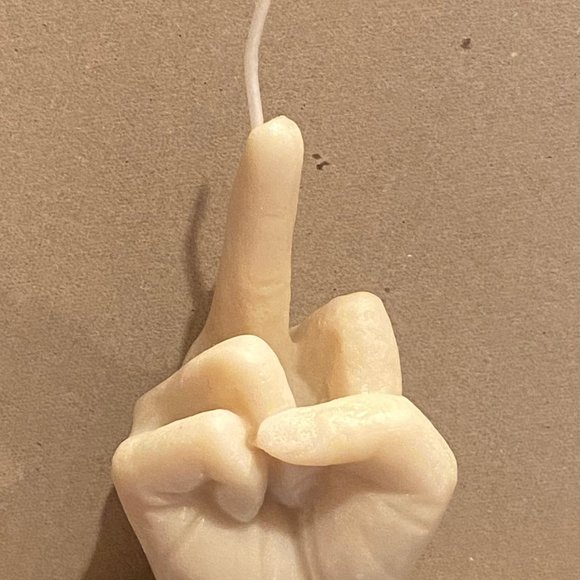 Beige Middle Finger Candle - Picture 1 of 5